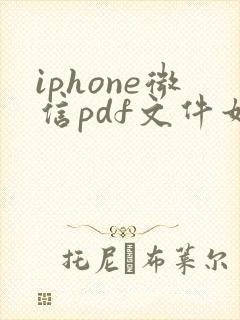 iphone微信pdf文件如何保存