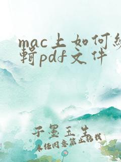 mac上如何编辑pdf文件