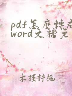 pdf怎么转成word文档免费