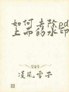 如何去除pdf上面的水印
