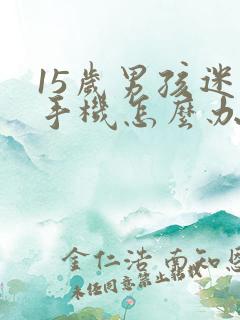 15岁男孩迷恋手机怎么办?