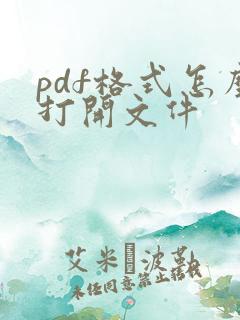 pdf格式怎么打开文件