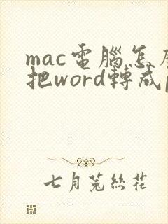 mac电脑怎么把word转成pdf格式