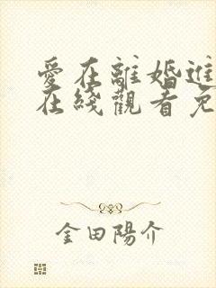 爱在离婚进行时在线观看免费全集