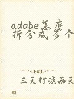 adobe怎么拆分成多个pdf