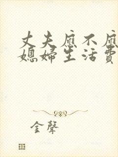 丈夫应不应该给媳妇生活费