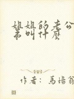 姐姐的老公的弟弟叫什么