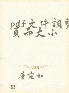 pdf文件调整页面大小