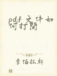 pdf 文件如何打开