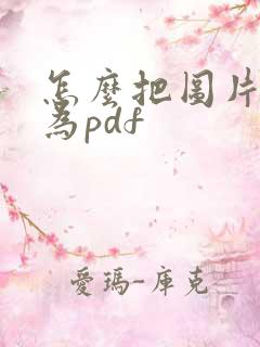 怎么把图片转化为pdf