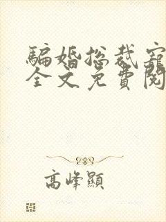 骗婚总裁宠不停全文免费阅读