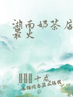湖南奶茶店哪个最火