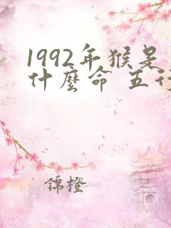 1992年猴是什么命 五行属什么