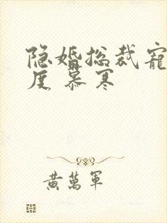 隐婚总裁宠妻无度 慕寒