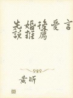 先婚后爱言情小说推荐