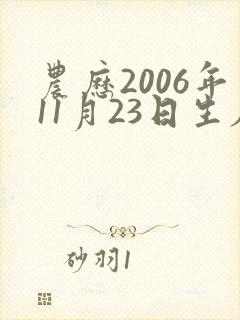 农历2006年11月23日生辰八字