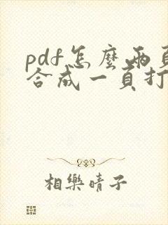 pdf怎么两页合成一页打印
