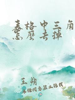 表格中三角符号怎么去掉