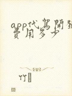 app代驾开发费用多少