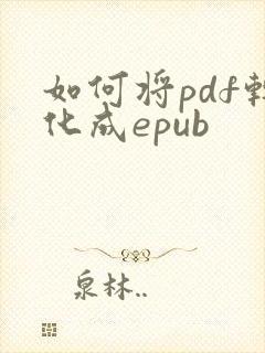 如何将pdf转化成epub