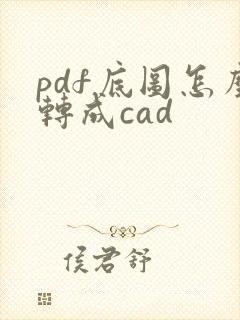 pdf底图怎么转成cad