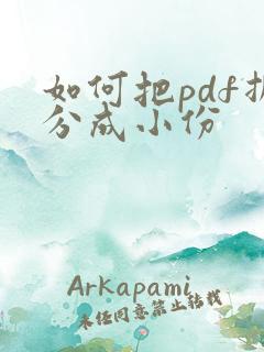 如何把pdf拆分成小份