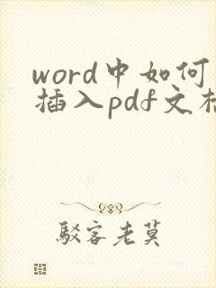 word中如何插入pdf文档