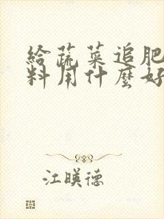 给蔬菜追肥的肥料用什么好