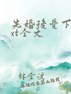 先婚后爱下载txt全文