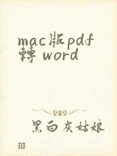 mac版pdf转 word