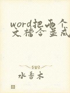 word把两个文档合并成一个pdf