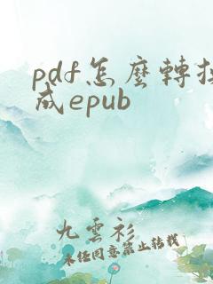 pdf怎么转换成epub