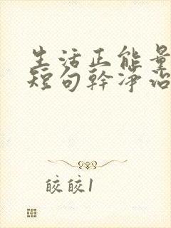 生活正能量文案短句干净治愈