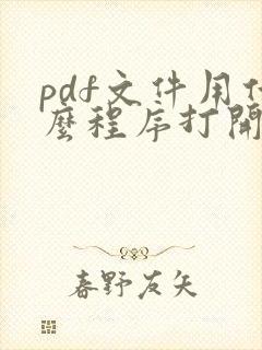 pdf文件用什么程序打开