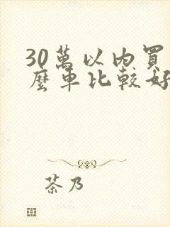 30万以内买什么车比较好