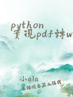 python 实现pdf转word