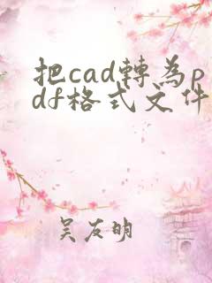 把cad转为pdf格式文件格式