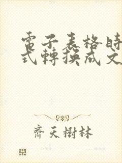 电子表格时间格式转换成文本格式