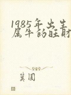 1985年出生属牛的旺财微信名