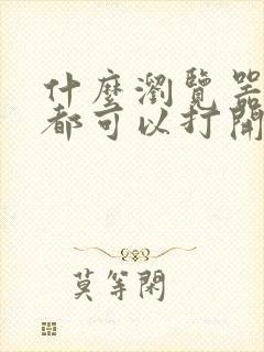 什么浏览器网址都可以打开
