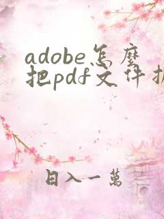 adobe怎么把pdf文件拆分成几个小文件