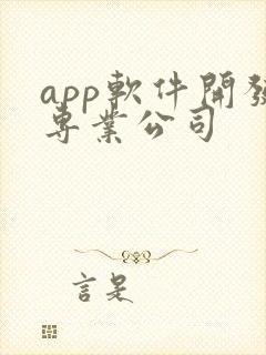 app软件开发专业公司