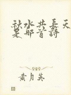 秋水共长天一色是哪首诗