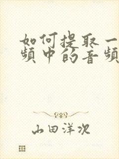 如何提取一个视频中的音频