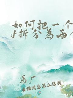 如何把一个pdf拆分为两个
