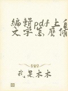 编辑pdf上的文字怎么修改