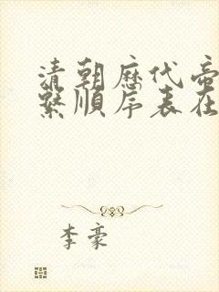 清朝历代帝王关系顺序表在位时间