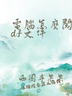 电脑怎么阅读pdf文件