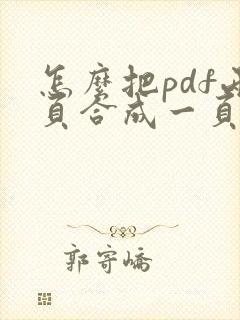 怎么把pdf两页合成一页