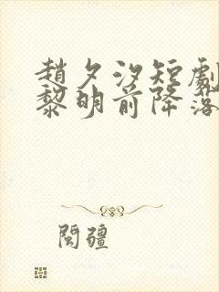 赵夕汐短剧爱在黎明前降落